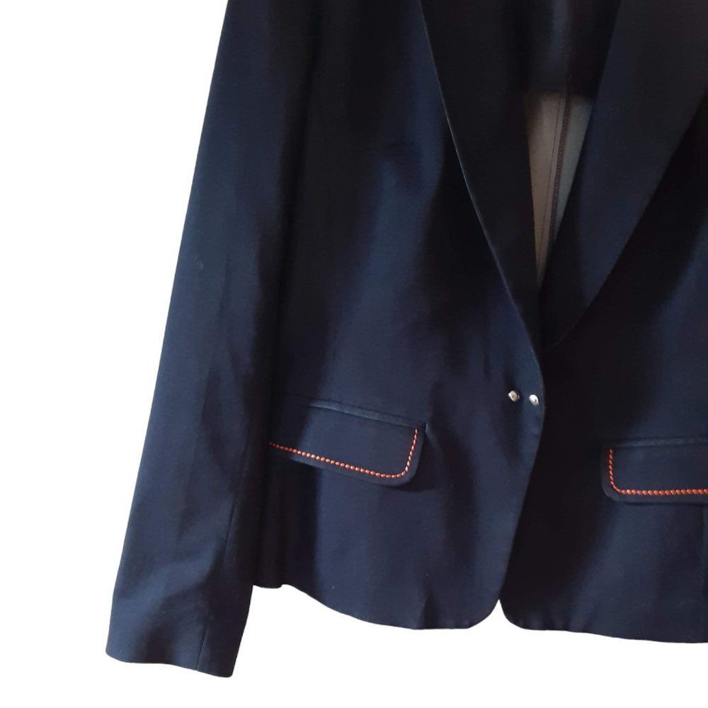 B.Y.E Women's Denim Blazer Navy Blue Small NWOT Casual Professional Style - Picture 4 of 5